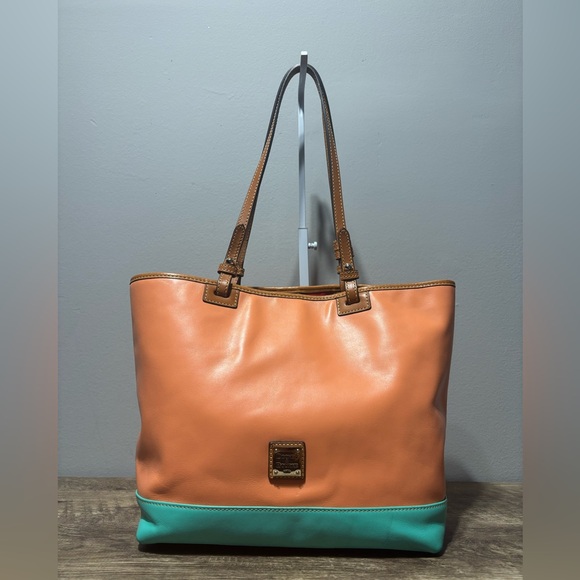 Dooney & Bourke Coral & Aqua Leather Tote - Picture 13 of 16